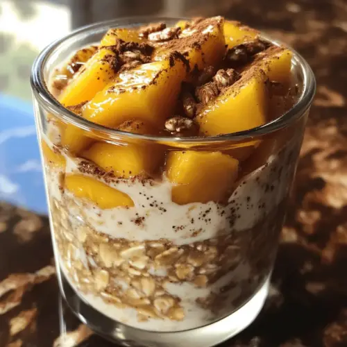 Peach Cobbler Overnight Oats