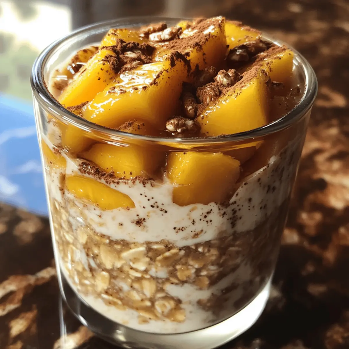 Peach Cobbler Overnight Oats