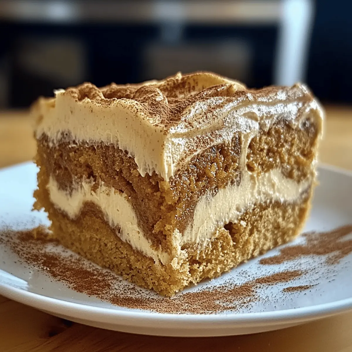 Pumpkin Spice Gooey Cake with Cream Cheese Frosting