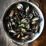 Mussels in Garlic Miso Broth