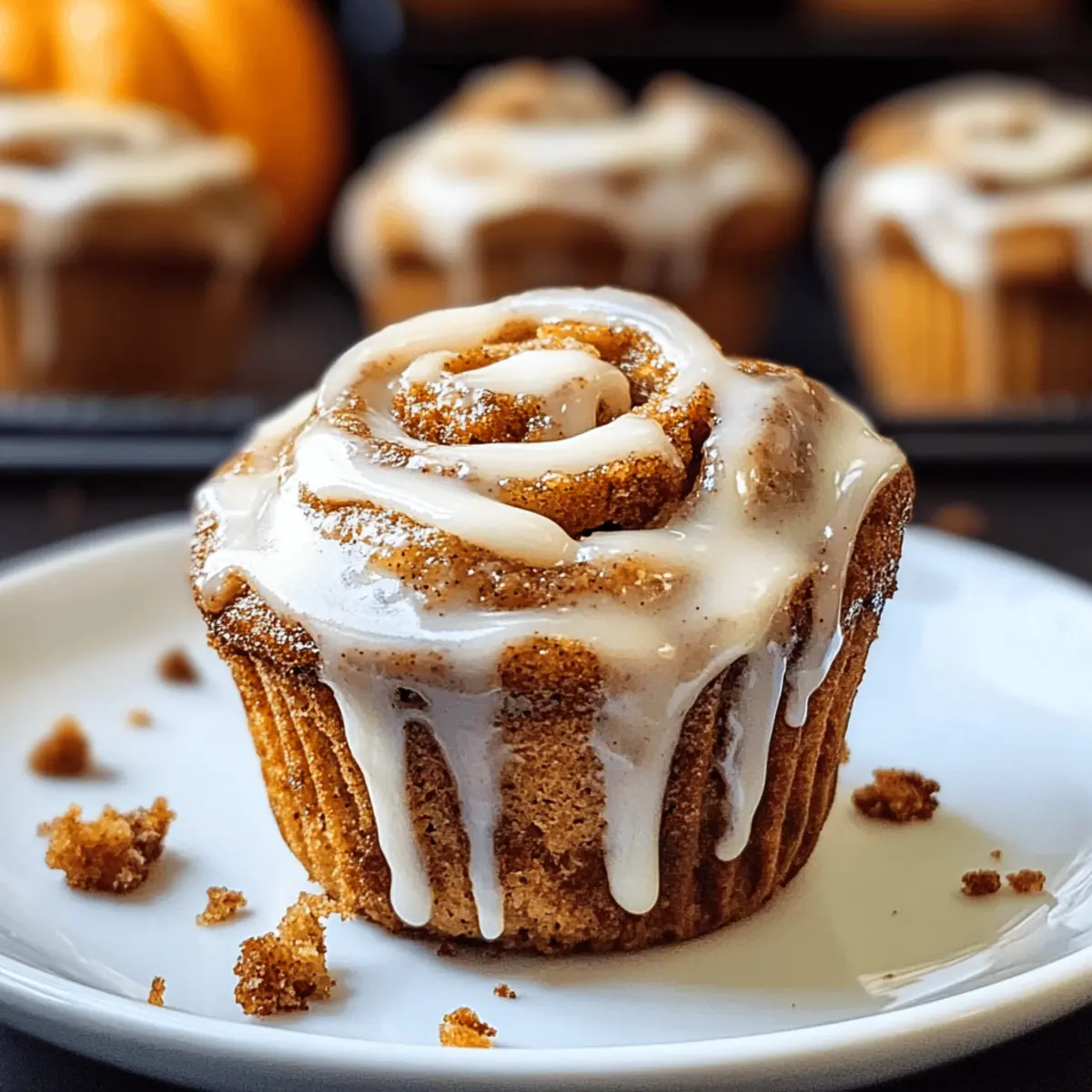 Pumpkin Cinnamon Roll Muffins
