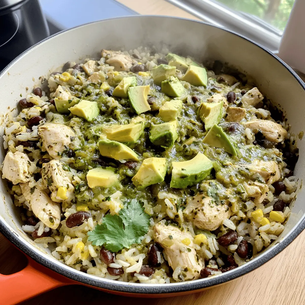 Salsa Verde Chicken & Rice Skillet