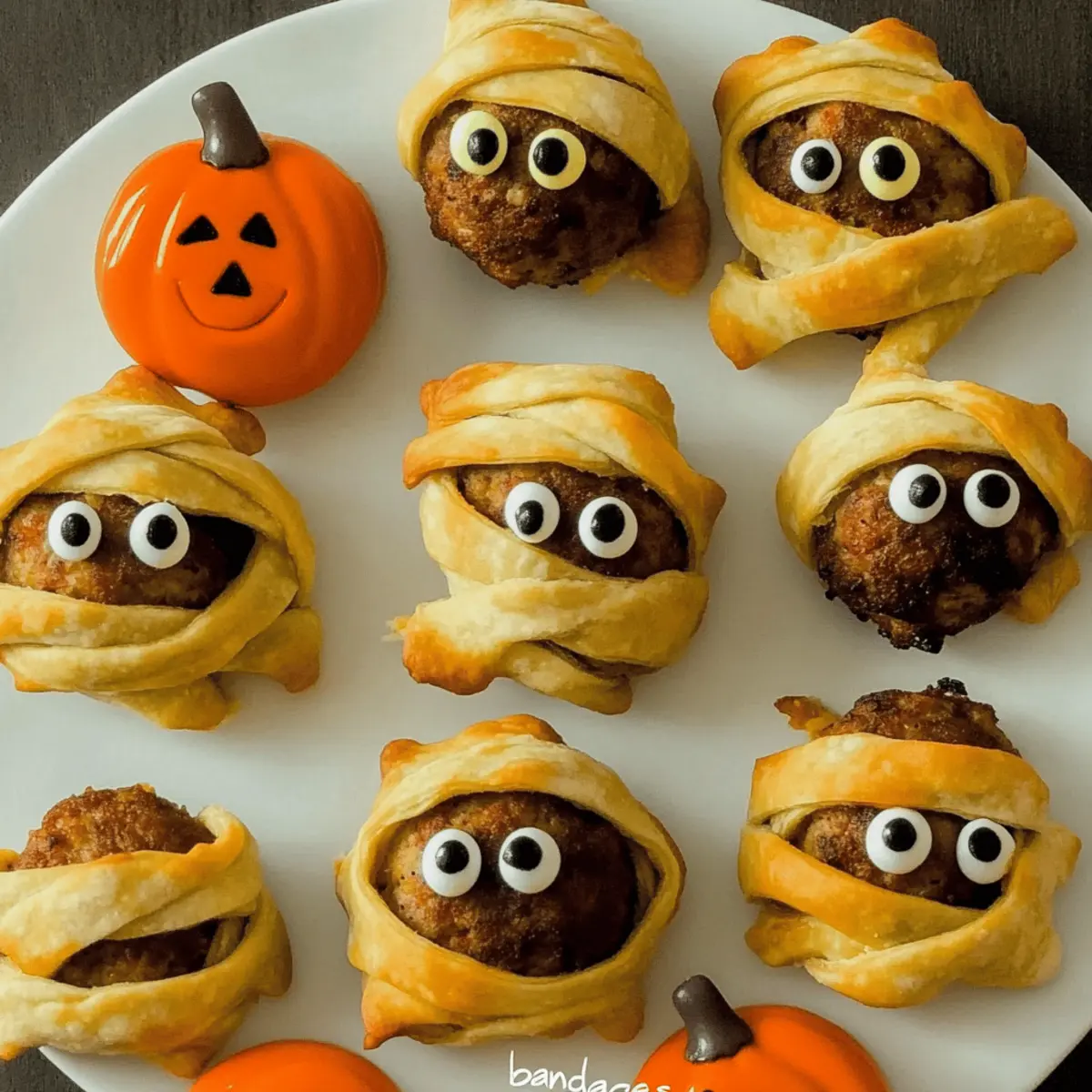 Spooky Mummy Meatloaf Balls