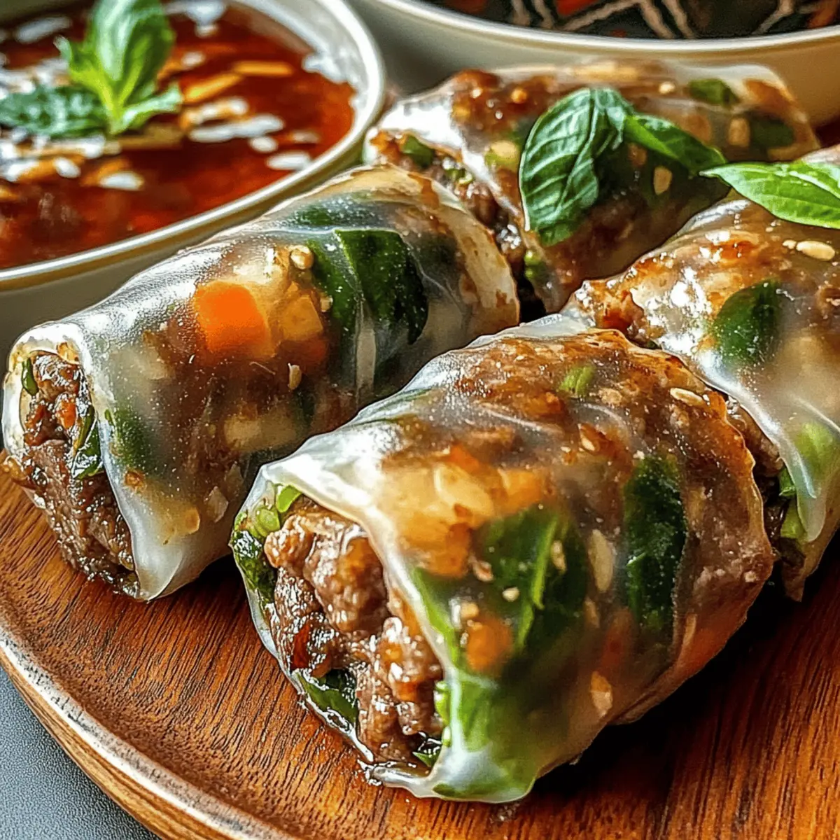 Thai Basil Beef Rolls