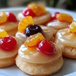 Glazed Fruitcake Shortbread Cookies