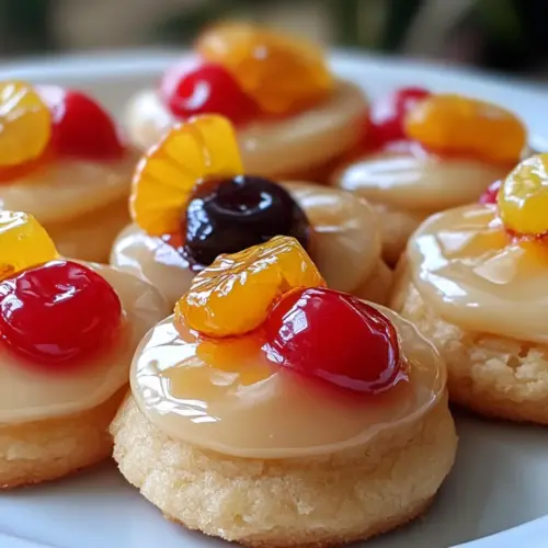 Glazed Fruitcake Shortbread Cookies