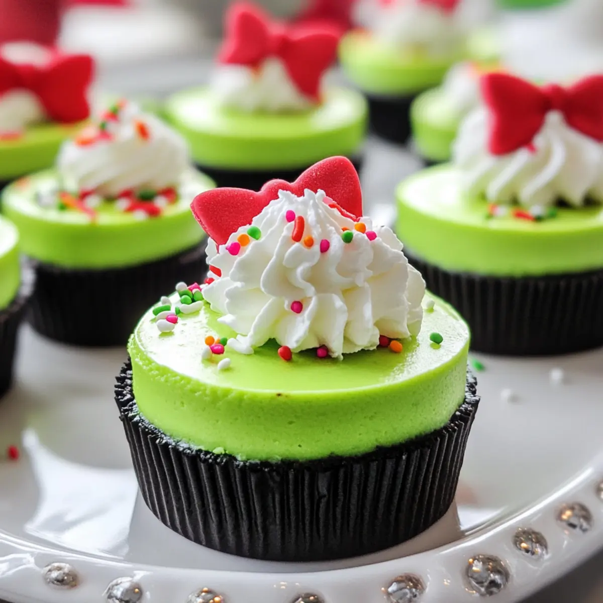 Grinch Mini Cheesecakes