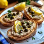 Lemon Caper Sardine Crostini