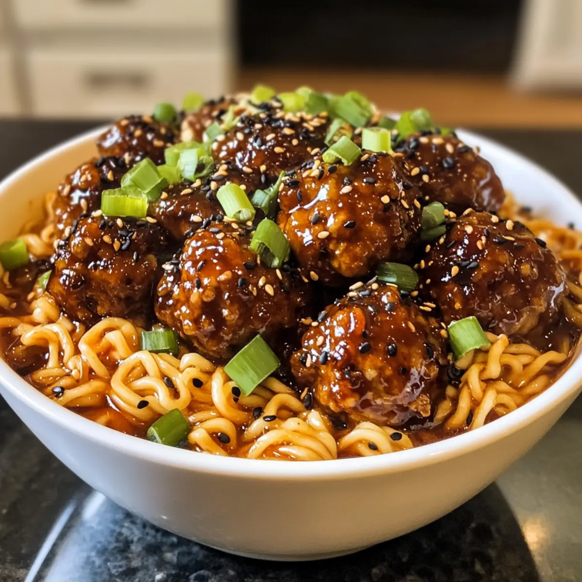 General Tso’s Meatball Ramen
