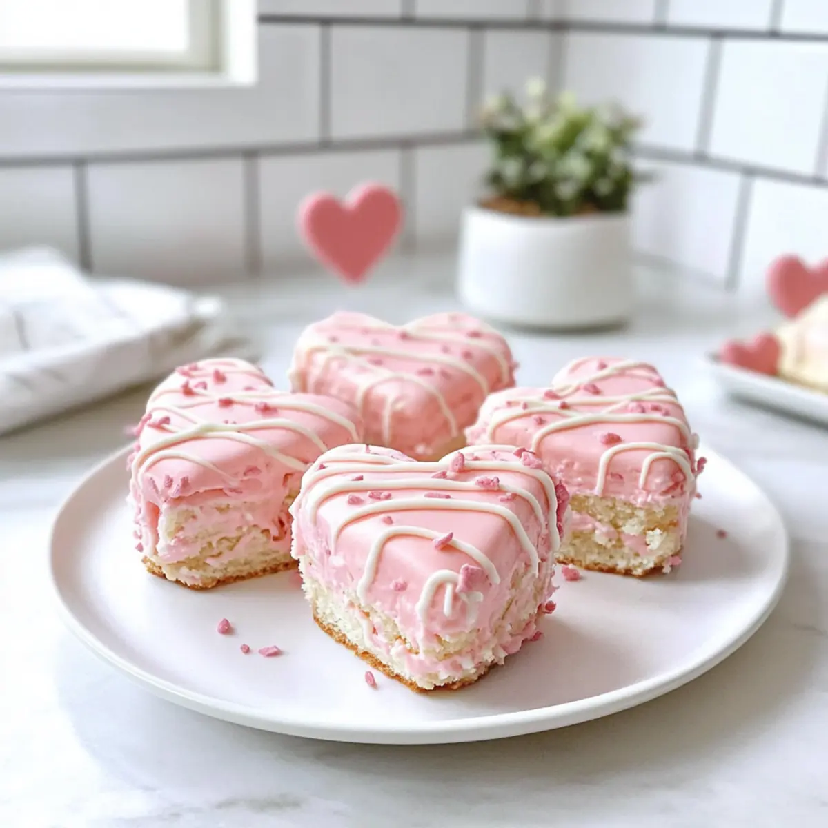 Cute Valentine’s Heart Cakes