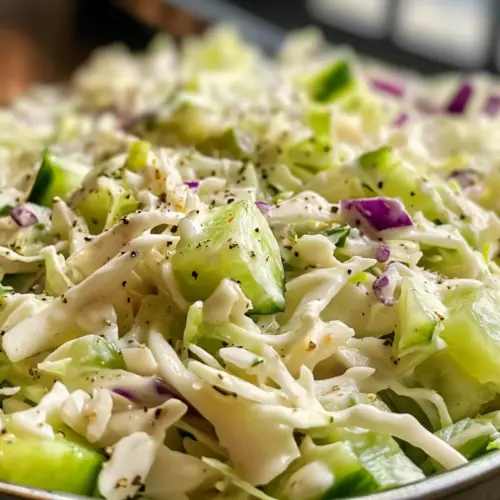Creamy Peppery Coleslaw with Cucumbers and Celery
