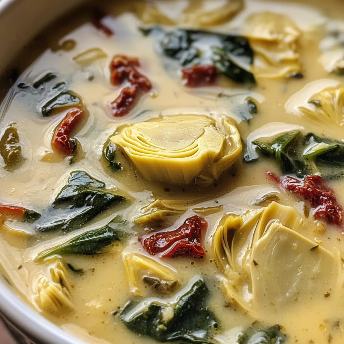 Lemony Tuscan Artichoke Soup