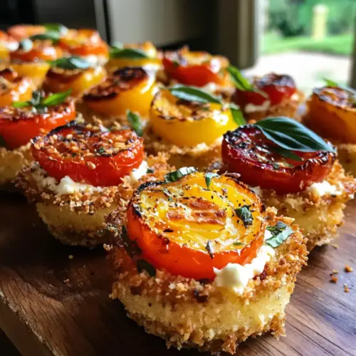 Heirloom Tomato Caprese Frico Cups