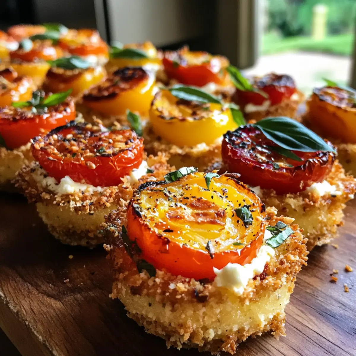 Heirloom Tomato Caprese Frico Cups