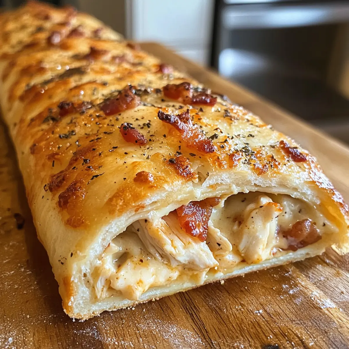Chicken Bacon Ranch Stromboli