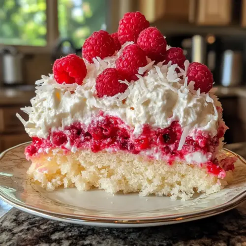 Raspberry Zinger Poke Cake