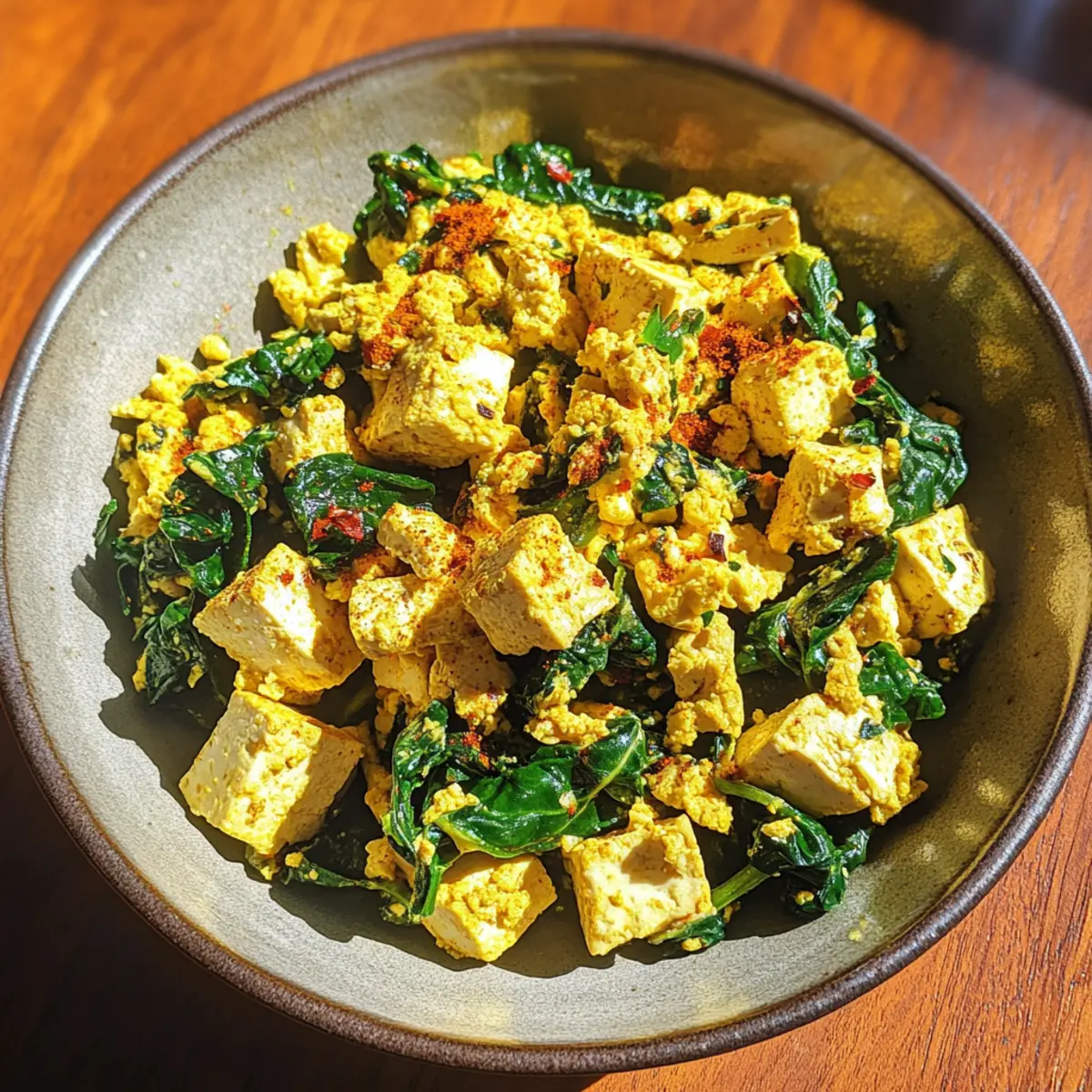 Vegan Spinach Tofu Scramble