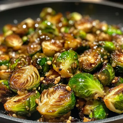 Miso Honey Glazed Brussels Sprouts