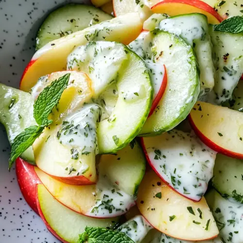 Apple Cucumber Salad with Creamy Mint Yogurt Dressing