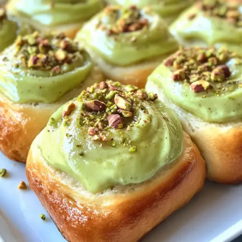 Pistachio Rolls with Creamy Pistachio Frosting