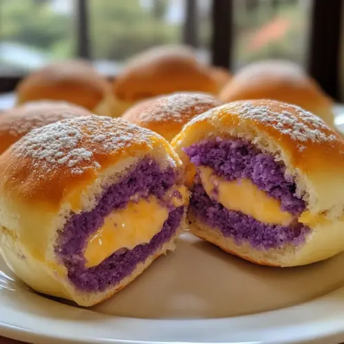 Ube Pandesal with Cheese Filling