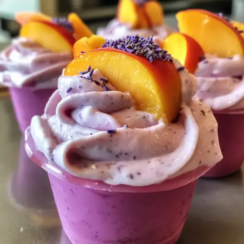 Lavender Honey Frozen Yogurt Peach Cups