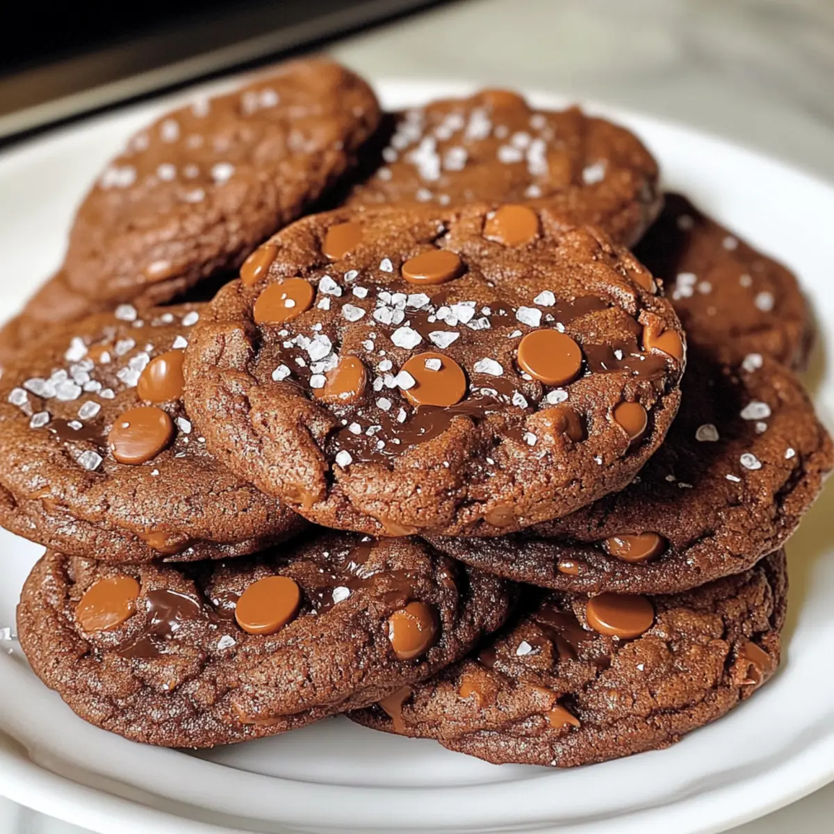 Double Chocolate Salted Caramel Cookies