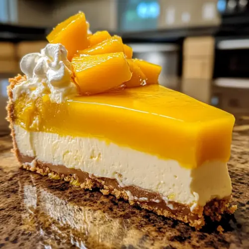 Passion Fruit & Mango Cheesecake with Gingersnap Crust