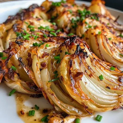 Roasted Cabbage with Amazing Onion Dijon Sauce